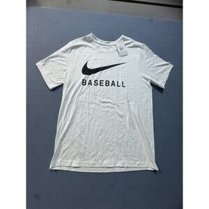 NIKE BASEBALL Men White Tee Sz M Brand New